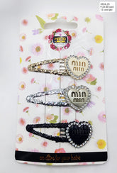 Hana Jewel 12 Pcs Glittery Min Min Tic Tac Hair Clips - Gold, Silver & Black Hair Accessories for Women & Girls